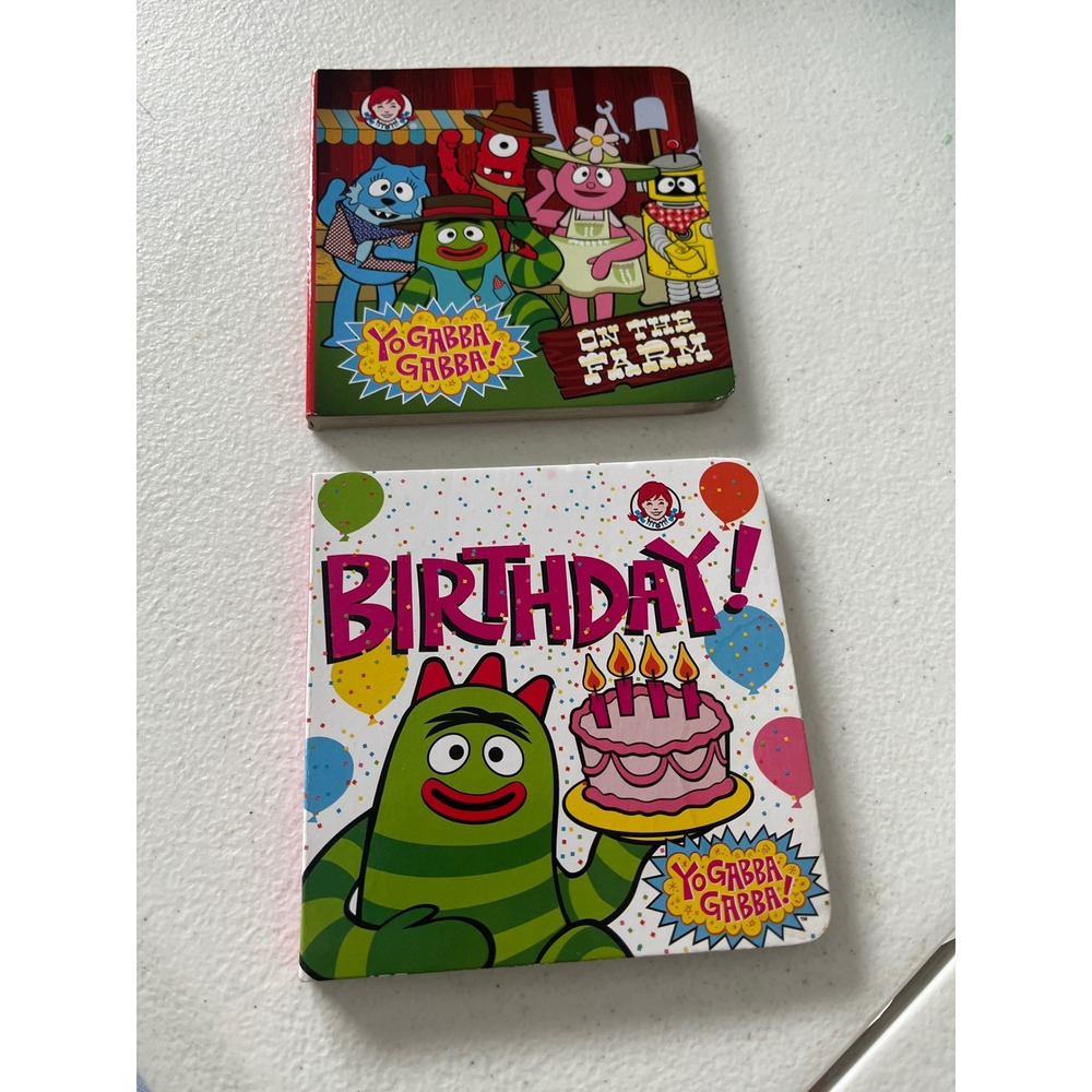 Yo Gabba Gabba Board Book Set Wendy's Kids Meal 2015 On The Farm Birthday 2pc